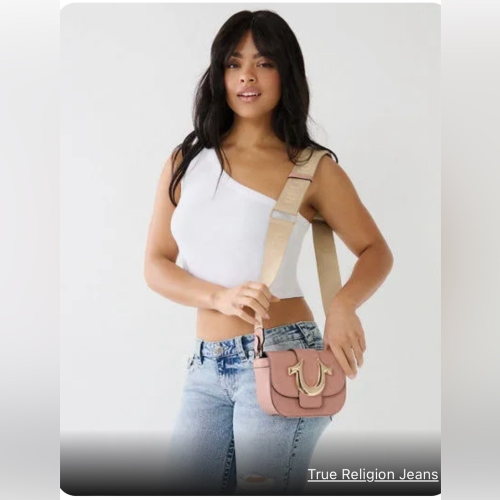 True religion pale pink bag